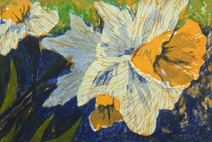 narcis, 18 x 26, ets/linosnede, € 55,-
