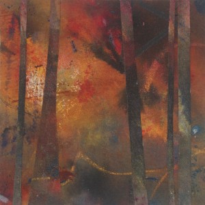 bos 1 · 20x20 cm · acryl op doek · € 85,-