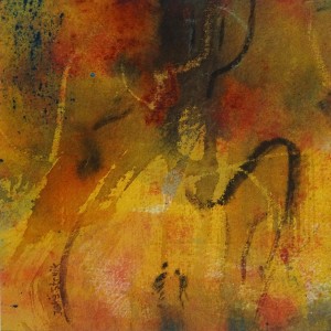 herfstwandeling · 20x20 cm · acryl op doek · € 85,-