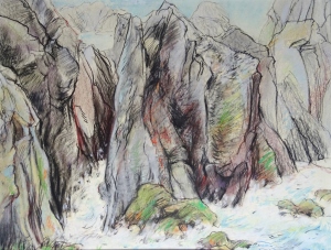 kust · 36x47 cm · pastel en conté · € 185