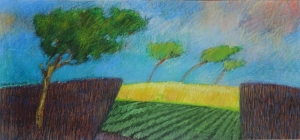 landschap · 27x58 cm · pastel · € 245,-