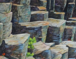 sterker dan steen 2 · 42x54 cm · pastel ·  € 345,-