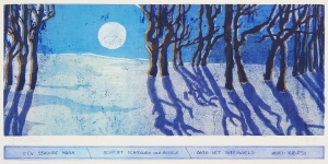 Haiku, ijskoude maan, 23 x 49, ets/linosnede, € 235,-;