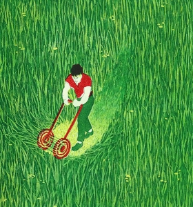Zo vlug als gras groeit, 32 x 35, ets/linosnede, € 110,-