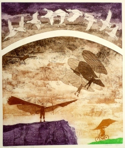 vreemde vogels · 36x42 cm · etsaquatint · € 145,-