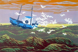 Vissers, 26 x 38, linosnede, € 125,-