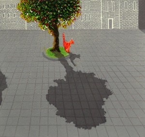 stadskat · 34x37 cm · linosnede · € 165,-