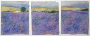 Drieluik, lavendel, 30 x 50, pastel, € 165,-