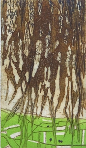 rijstvelden, 13 x 22, ets/linosnede, € 65,-