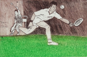 tennis, 10 x 14, ets/aquatint, € 30,-