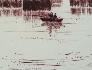 haast ongestoord, 18 x 23, droge naald, € 60,-