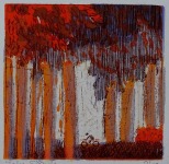 bosgezicht (roodbruin), 15 x 15, ets/linosnede, € 45,-