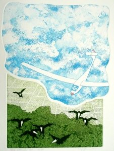 opgeschrikt · 25x33 cm · etsaquatin € 80,-