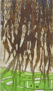 rijstvelden · 13x22 cm · ets-linosnede · € 75,-