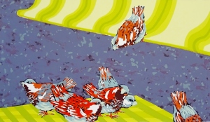 rondneuzen · 23x40 cm · zeefdruk · € 85,-