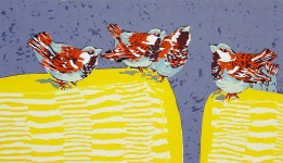 babbelen, 23 x 40, zeefdruk, € 75,-;