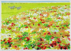 uitgelaten · 23x32 cm · steendruk · € 95,-