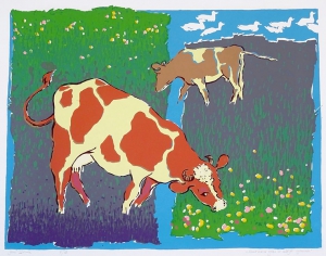 buurmans gras is altijd groener, 41 x 52, zeefdruk, € 155,-