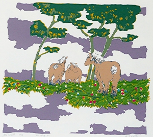 de 3 gratiën  II, 38 x 43, zeefdruk, € 135,-;